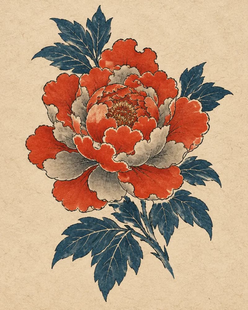 Peony (牡丹) tattoo design