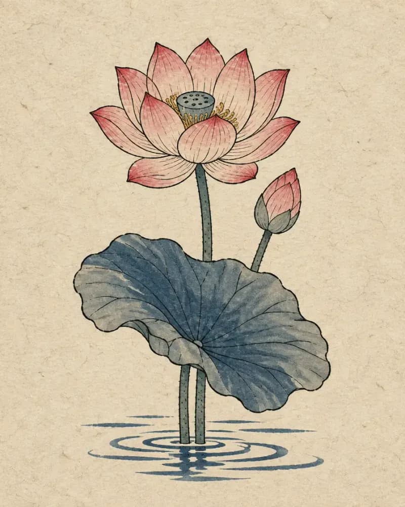 Lotus (蓮) tattoo design