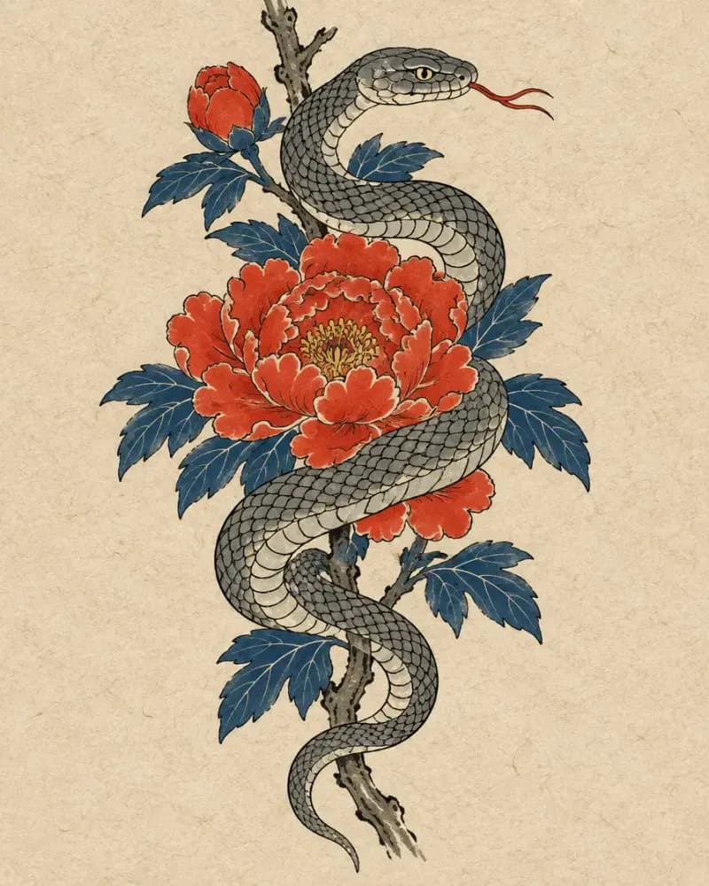Snake (蛇) tattoo design