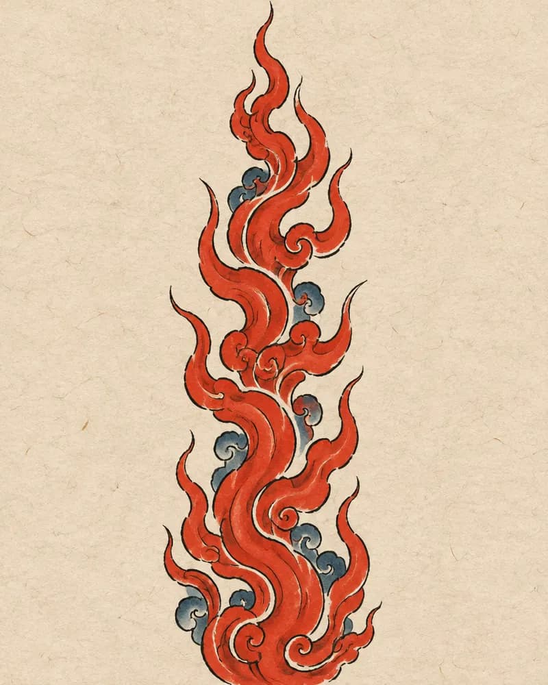 Flames (火焔) tattoo design