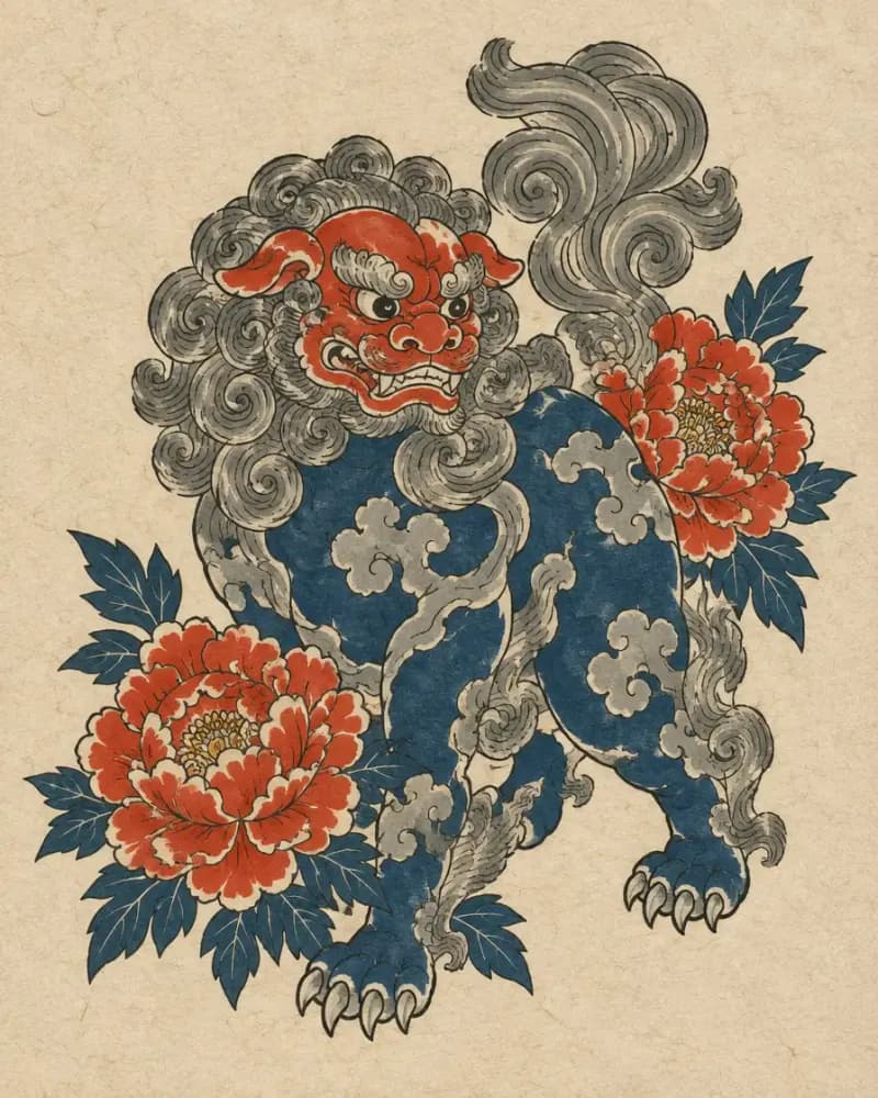 Foo dog (唐獅子) tattoo design