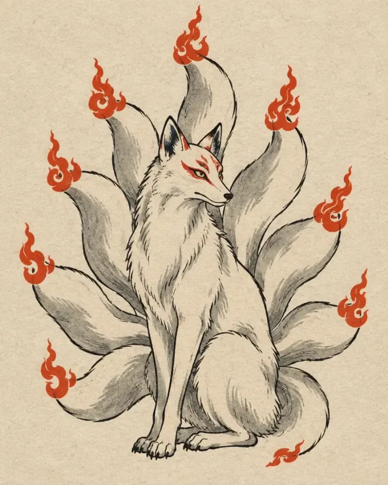 Fox (狐) tattoo design
