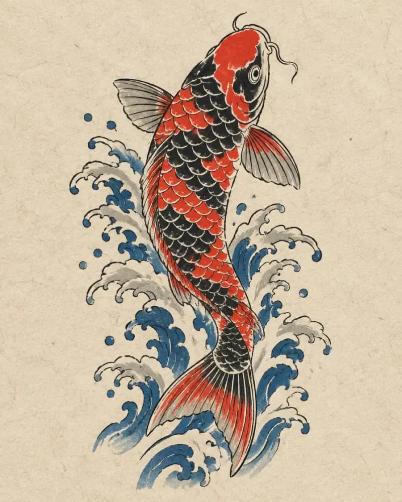Koi (鯉) tattoo design