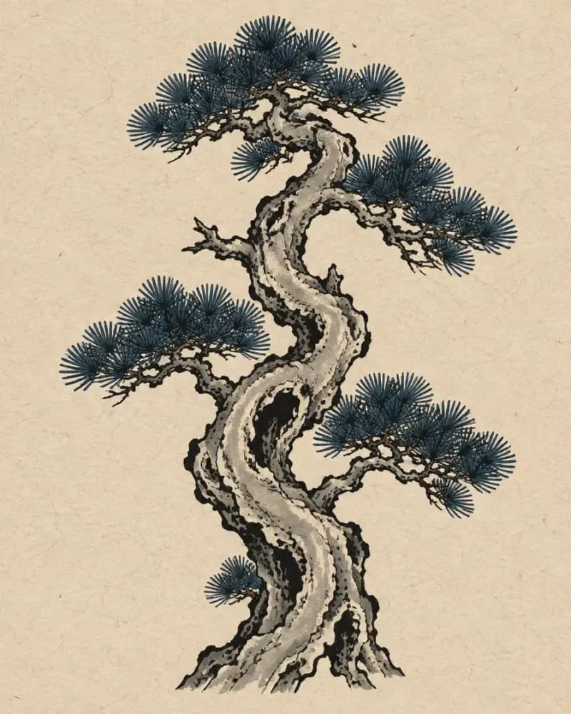 Pine (松) tattoo design