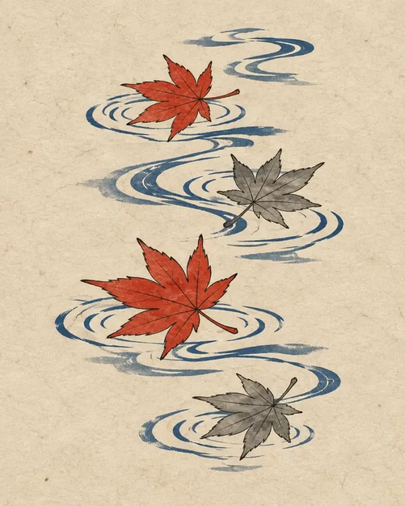 Maple leaves (紅葉) tattoo design