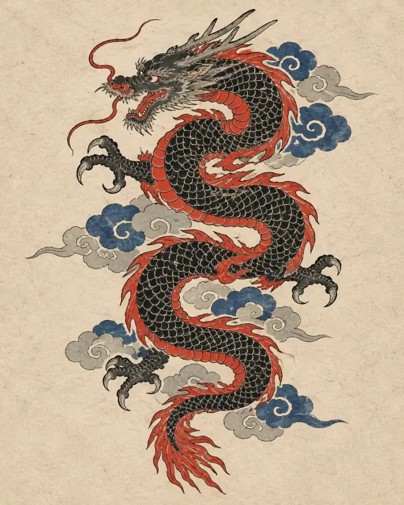 Dragon (龍) tattoo design