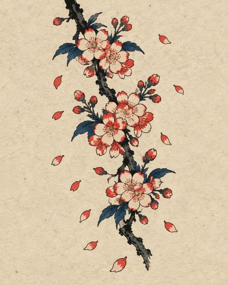 Cherry blossom (桜) tattoo design
