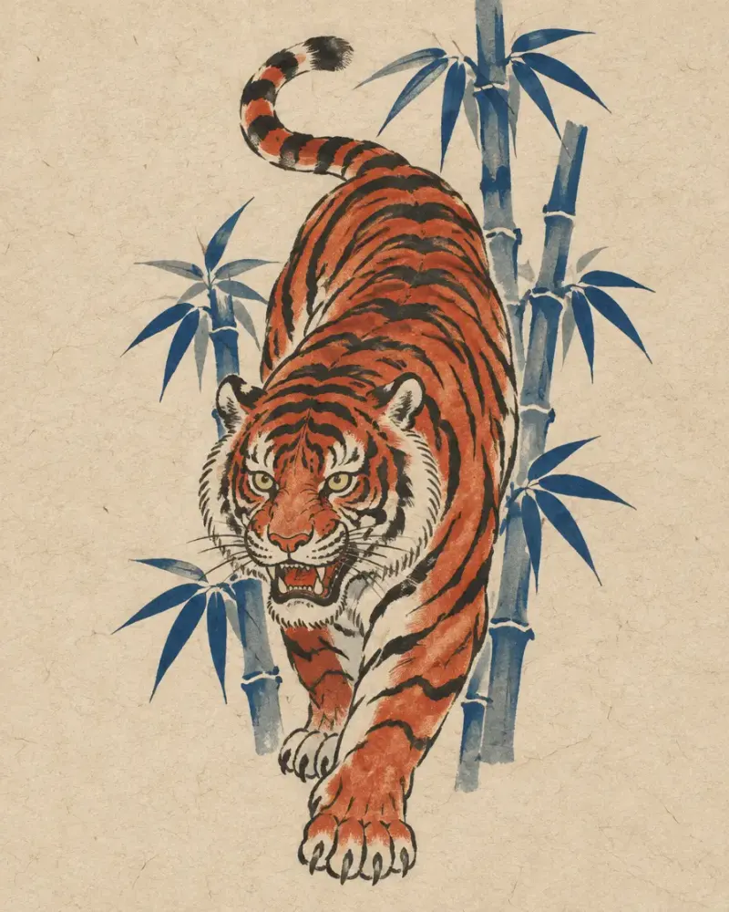 Tiger (虎) tattoo design