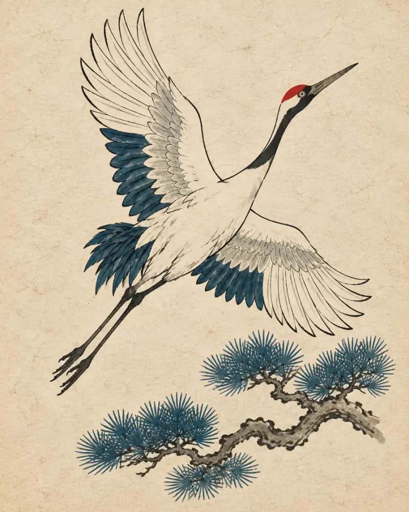Crane (鶴) tattoo design